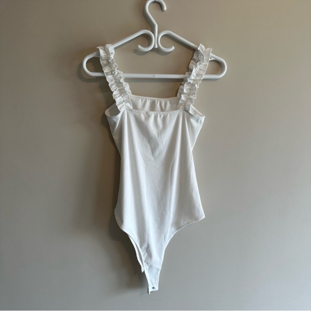 White Ruffled Bodysuit - Picture 2 of 2